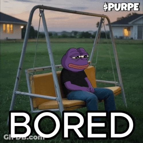 Purple Frog Sitting On Swing Bored GIF