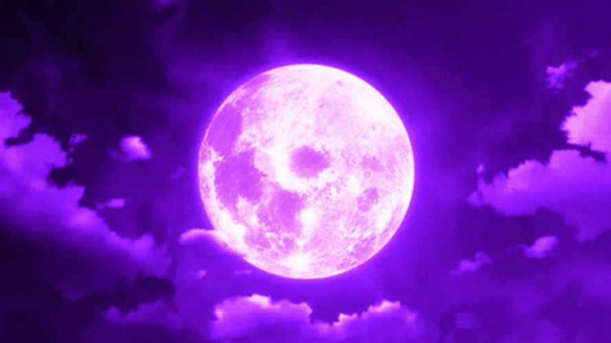 Purple Full Moon Anime GIF