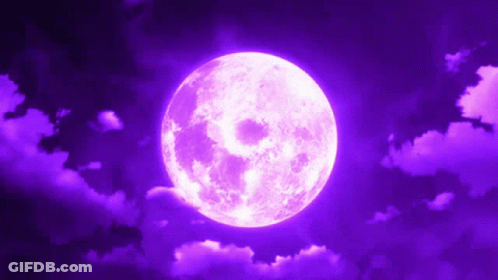 Purple Full Moon In Dark Purple Sky GIF