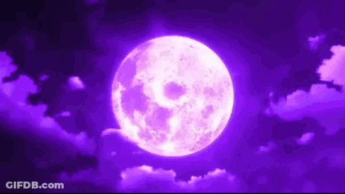 Purple Full Moon Shining In Purple Sky GIF