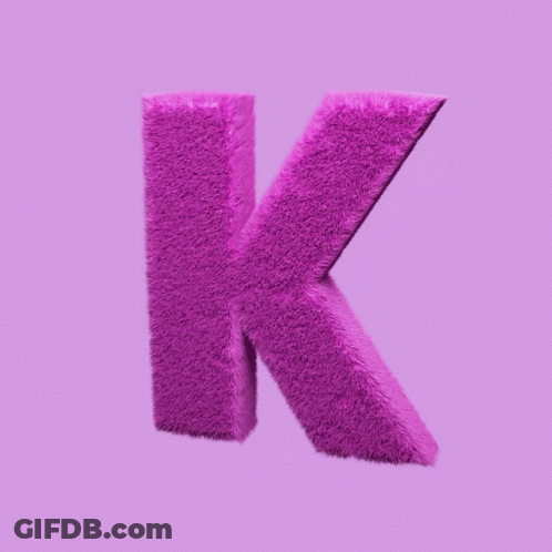 Purple Furry Letter K GIF