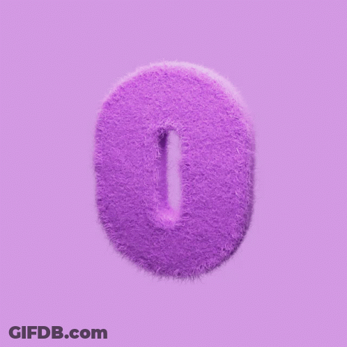Purple Furry Letter O On Purple Background GIF