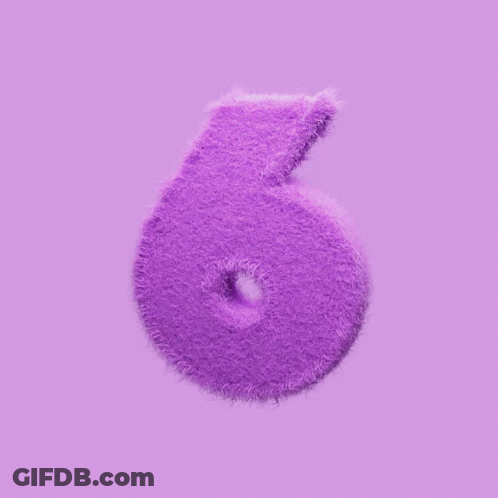 Purple Furry Number 6 GIF