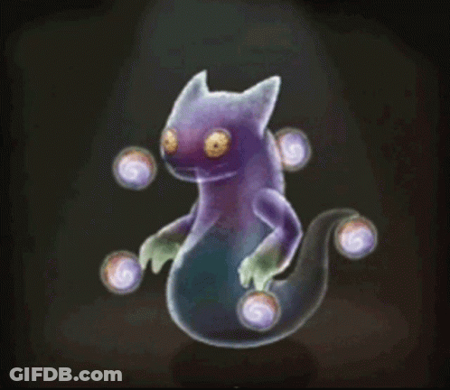 Purple Ghost With Yellow Eyes GIF