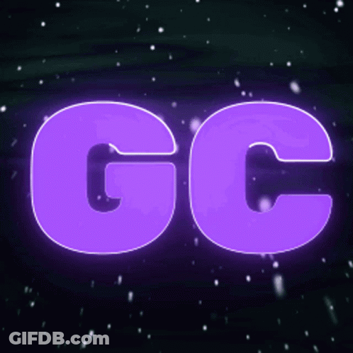 Purple Glowing Letter CC GIF