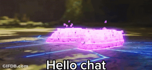 Purple Glowing Object Saying Hello Chat GIF