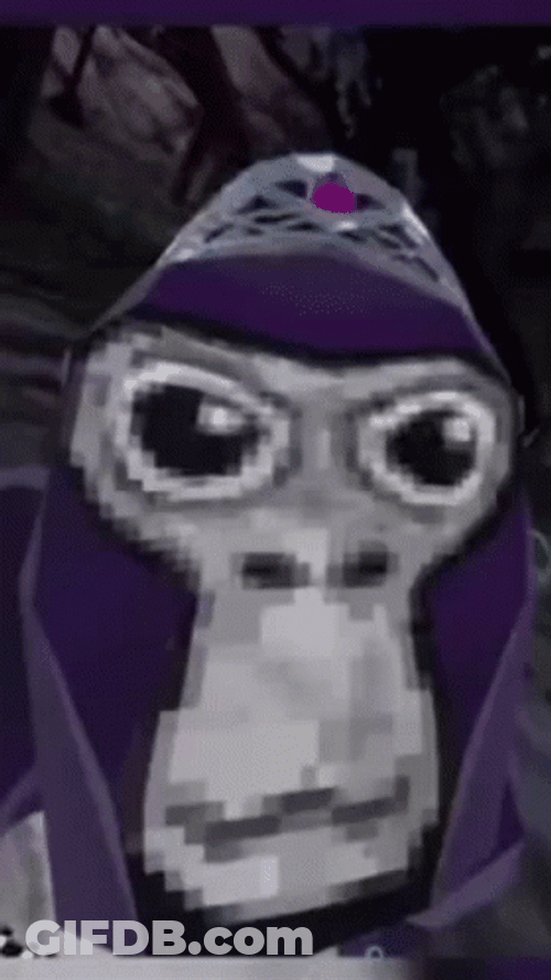 Purple Gorilla Tag Run Fast As He Can GIF