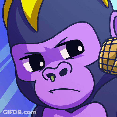 Purple Gorilla With Microphone GIF
