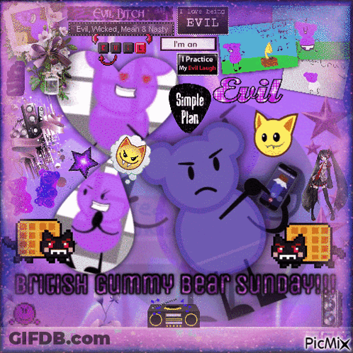 Purple Gummy Bear British Gummy Bear Sunday GIF