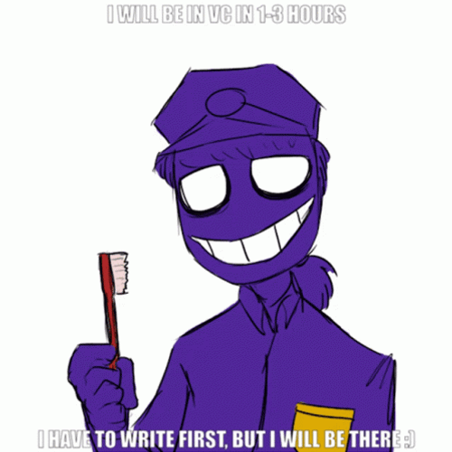 Purple Guy Cleaning His Teeth GIF