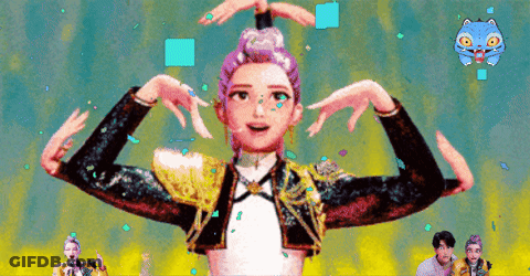 Purple Hair Cartoon Character Making Face With Hands GIF