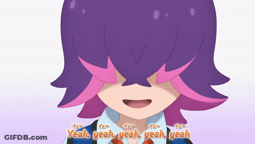 Purple Hair Cartoon Yeah Yeah Yeah Yeah Yeah GIF