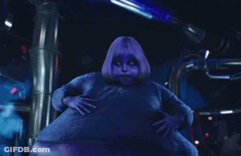Purple Hair Girl Dark Room Hands On Hips GIF