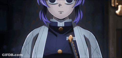 Purple Hair Girl Holding Sword GIF