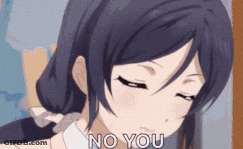 Purple Hair Girl Saying No You Eyes Closed GIF