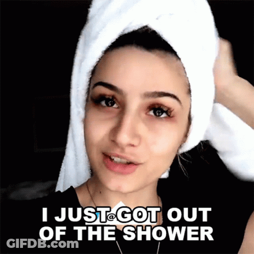 Purple Hair Girl Showering Me Frfr GIF