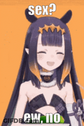 Purple Hair Girl Smiling Saying Sex Ew No GIF