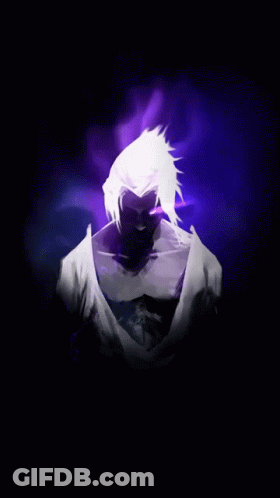 Purple Hair Person On Black Background GIF