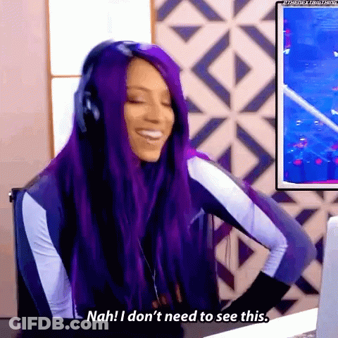 Purple Hair Woman Headphones Nah Don't See This GIF