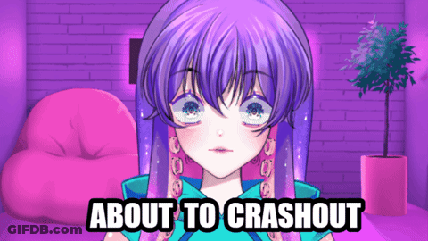 Purple Haired Anime Girl About To Crash Out GIF