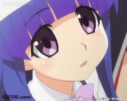 Purple Haired Anime Girl Close Up With Gifmagazine GIF