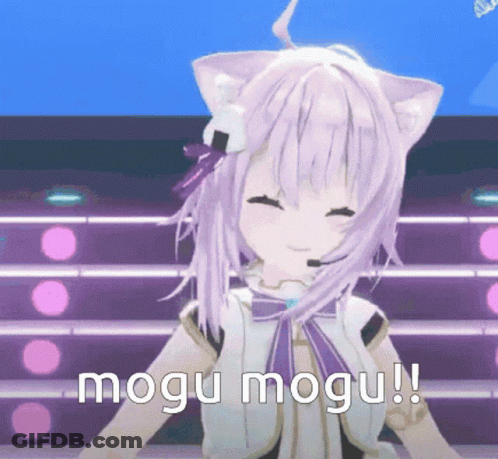 Purple Haired Anime Girl Mogu Mogu GIF