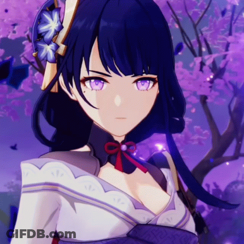 Purple Haired Anime Girl With Purple Eyes GIF