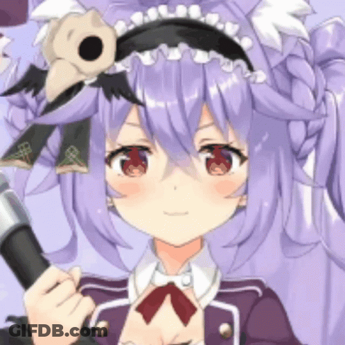 Purple Haired Anime Girl With Skull GIF
