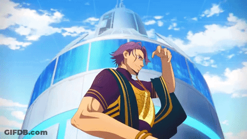 Purple-Haired Cartoon In Front Of Building GIF