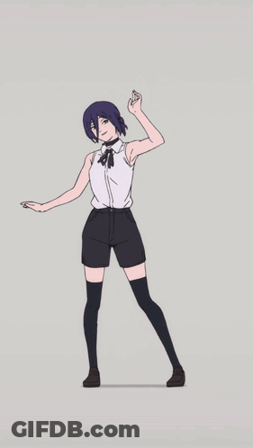 Purple-Haired Girl In Black Shorts Dancing GIF