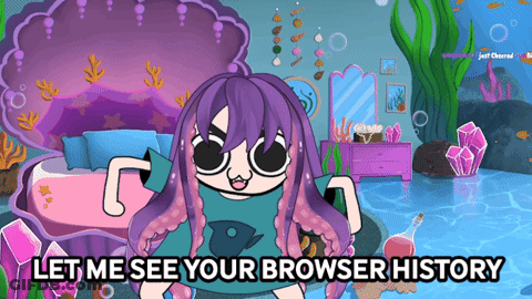 Purple-Haired Girl Let Me See Your Browser History GIF