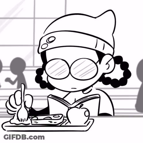 Purple-Haired Girl Surrounded Food I Don't Need It GIF