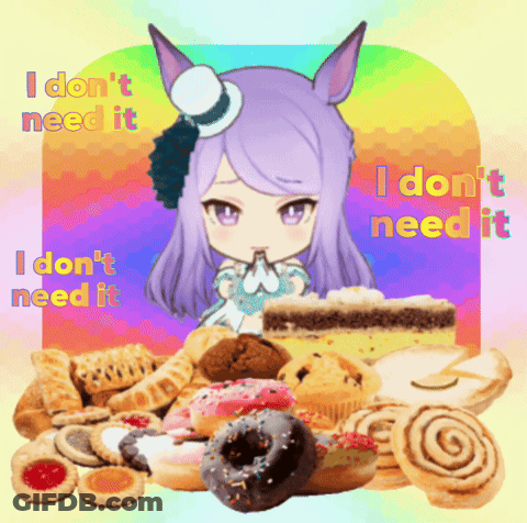 Purple-Haired Girl With Food I Don't Need It GIF