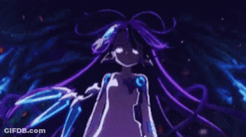 Purple Haired Girl With Sword In Dark GIF