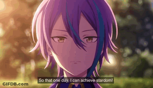 Purple-Haired Person Says One Day Achieve Stardom GIF