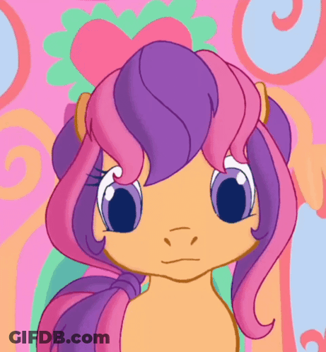 Purple-Haired Pony With Blue Eyes GIF