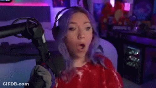 Purple-Haired Woman Saying Okay At Microphone With Headphones GIF