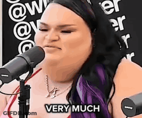 Purple-Haired Woman Singing Very Much GIF