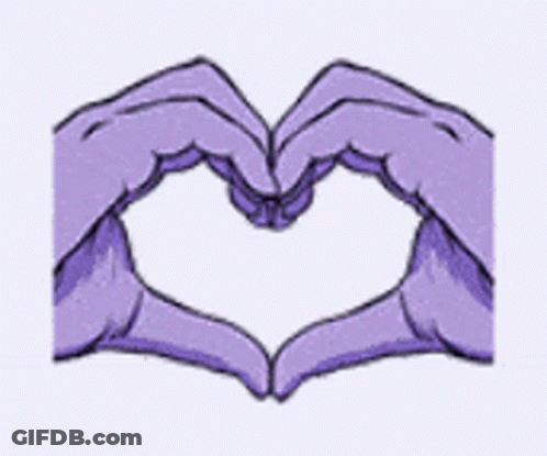 Purple Hands Making Heart Shape GIF