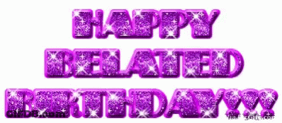 Purple Happy Belated Birthday Card GIF
