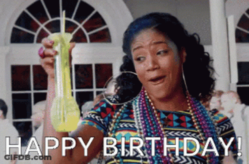 Purple Happy Belated Birthday Card GIF