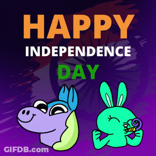 Purple Happy Independence Day Poster GIF