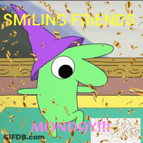 Purple Hat Cartoon Character Saying Smiling Friends GIF