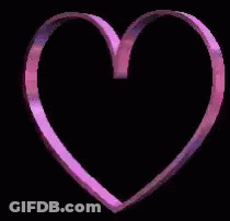 Purple Heart Floating On Black Background GIF