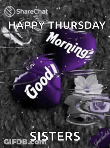Purple Heart Saying Good Morning Sisters GIF