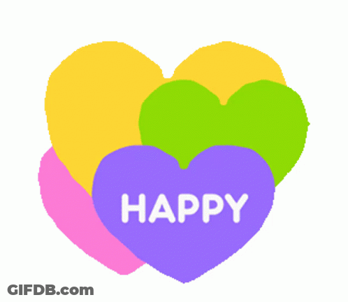 Purple Heart Saying Happy GIF