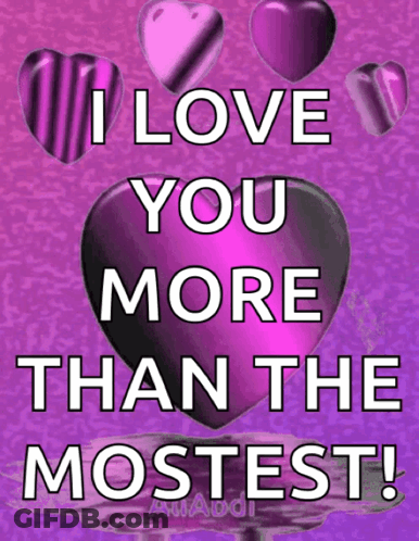 Purple Heart Saying I Love You More GIF