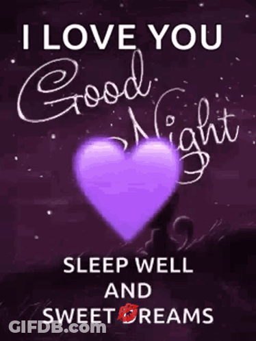 Purple Heart Saying Sleep Well GIF