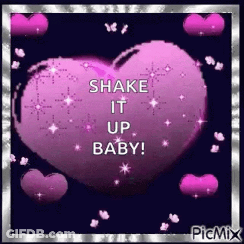 Purple Heart Shake It Up Baby With Pink Hearts GIF
