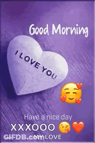 Purple Heart With I Love You GIF